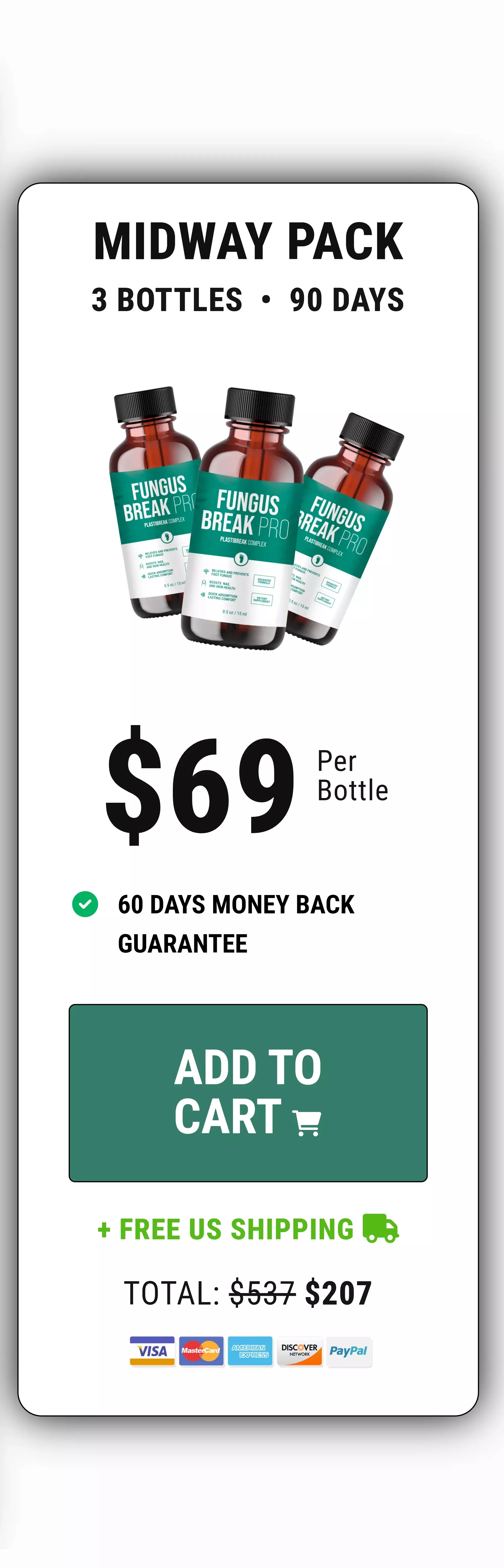 Fungus Break Pro™ 3 bottles pricing